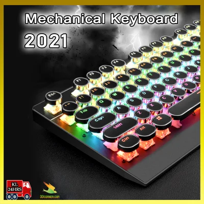 CRK5 ✅READY STOCK✅ REAL PRO GAMING MECHANICAL KEYBOARD GAMING KEYBOARD BLUE SWITCH COLOURFUL RAINBOW BACKLIGHT MULTI COLOUR USB WIRED MECHANICAL GAMING KEYBOARD MECHANICAL KEYBOARD for PC Desktop Laptop