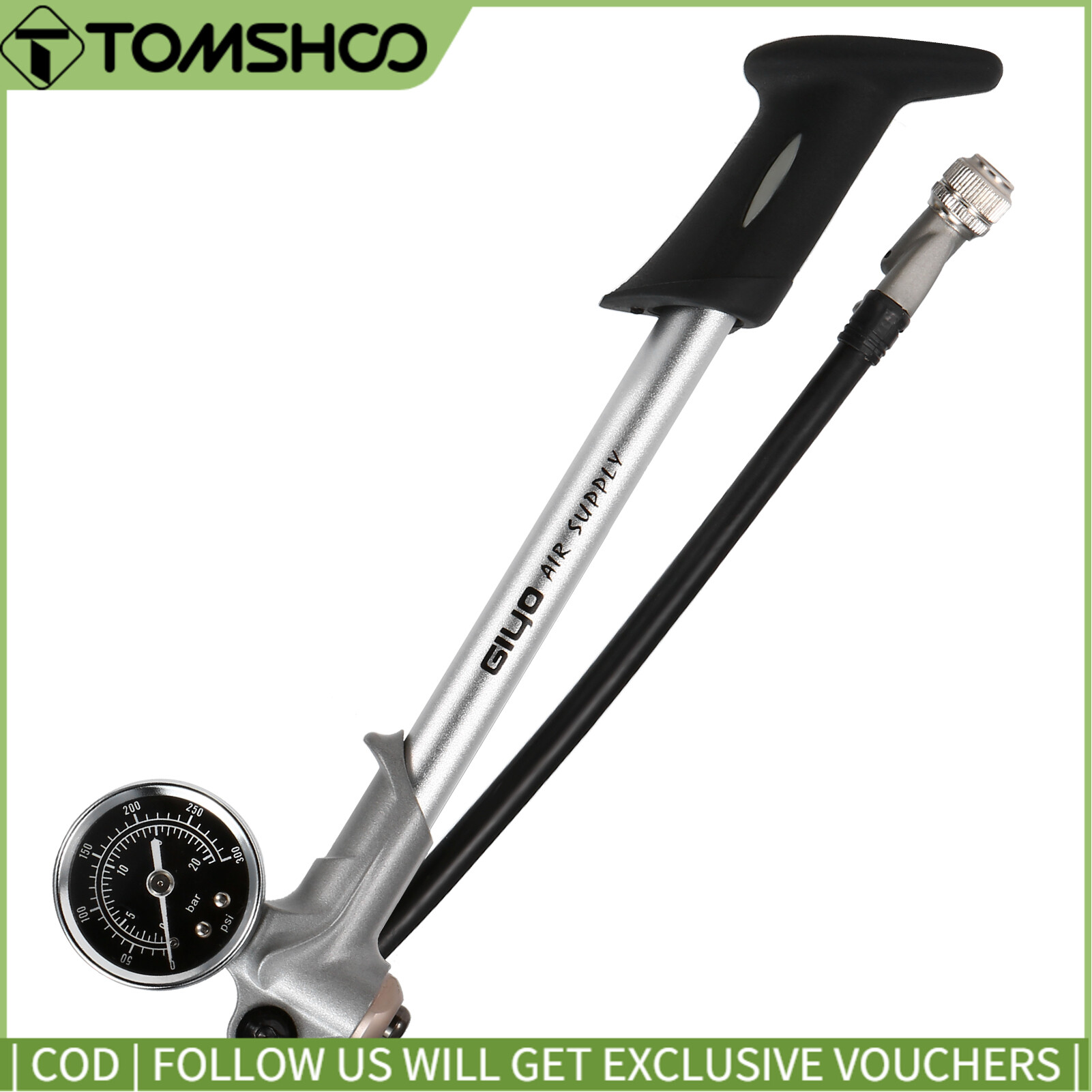 Phuộc trước và bơm giảm xóc trước 300psi có thước đo, bơm sốc cao áp có khóa đòn bẩy van schrader bơm giảm chấn không khí xe đạp dành cho xe đạp leo núi mtb