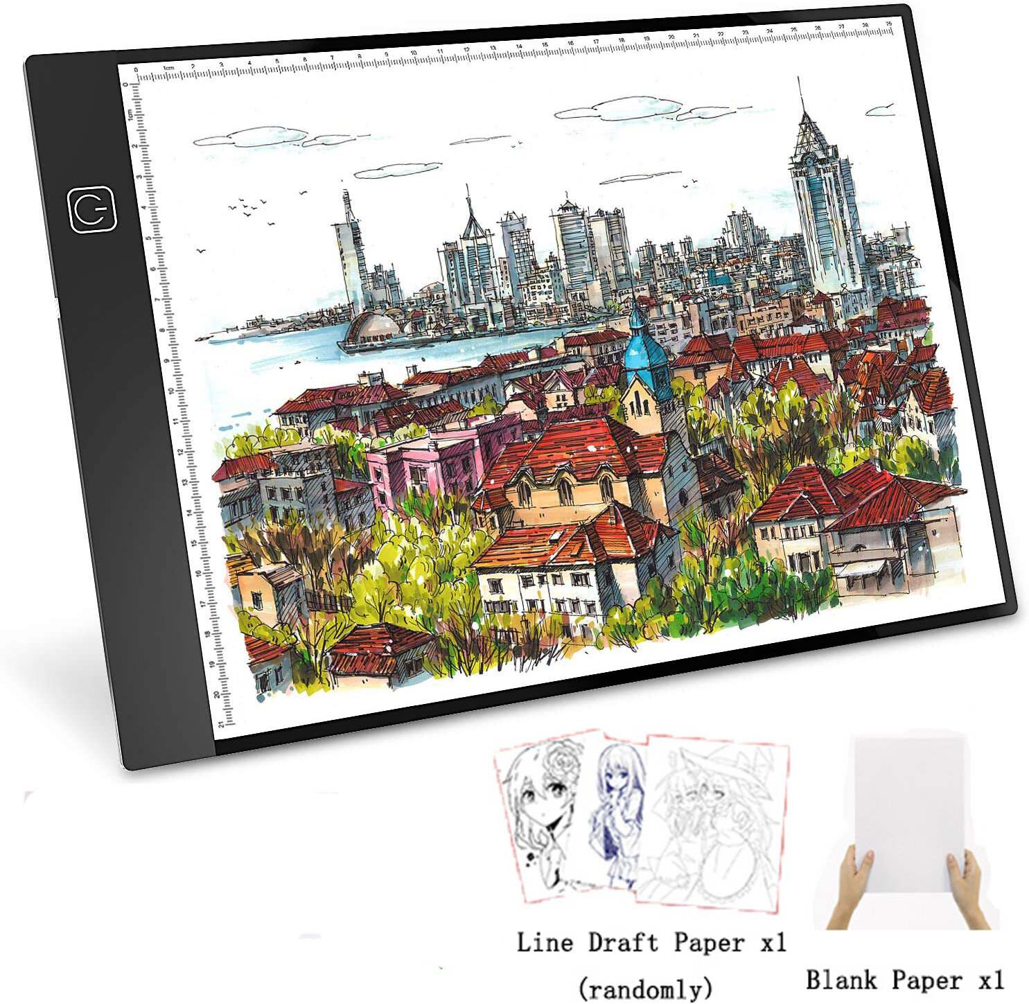 Bảng sao chép LED A4 / A3 Có quy mô, Tấm đệm ánh sáng di động siêu mỏng Món quà Giáng sinh, Hộp đèn Artcraft Tracing Pad cho Nghệ sĩ vẽ tranh kim cương Bản vẽ, Phác thảo, Hoạt hình, Stenciling