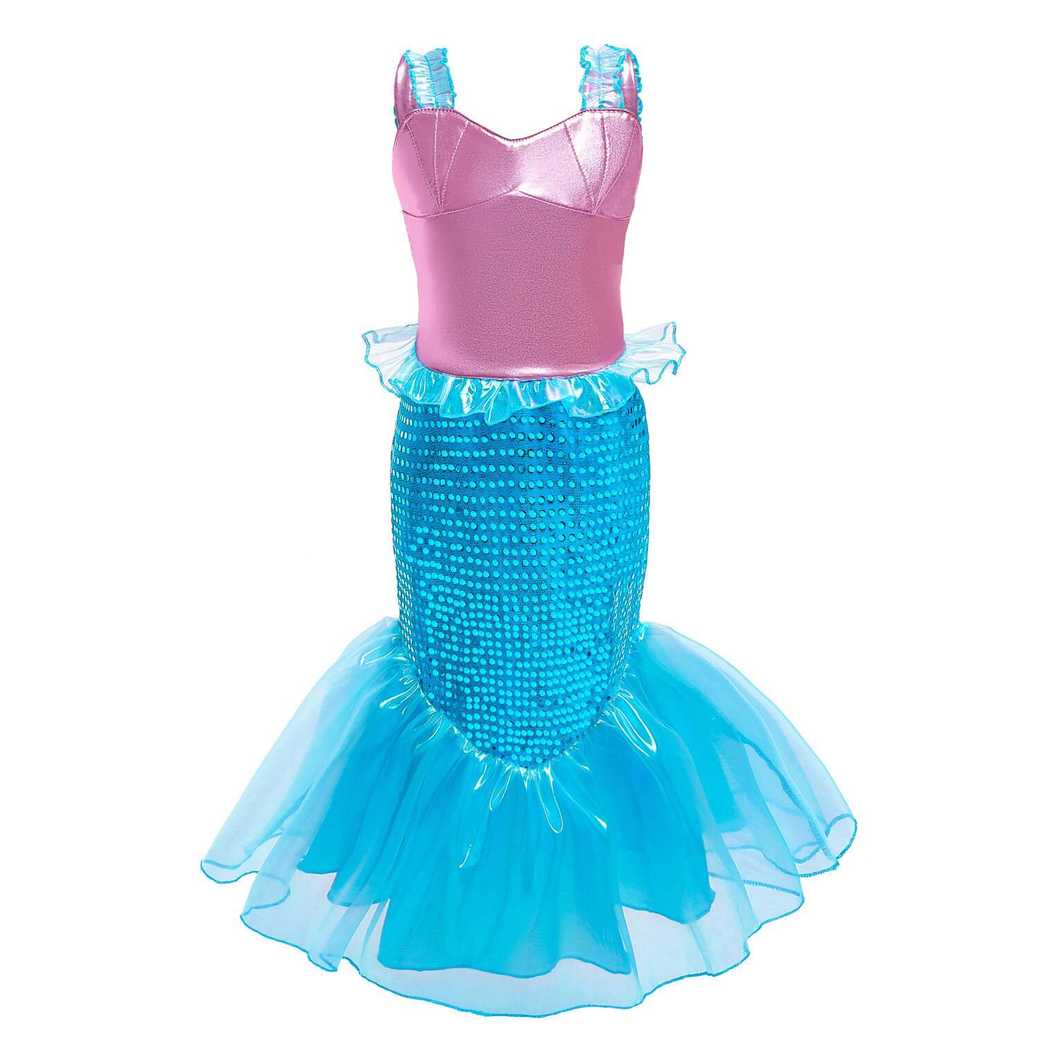 Little Mermaid Dress For Kids Girls Ariel Mermaid Dress Summer Ruffles