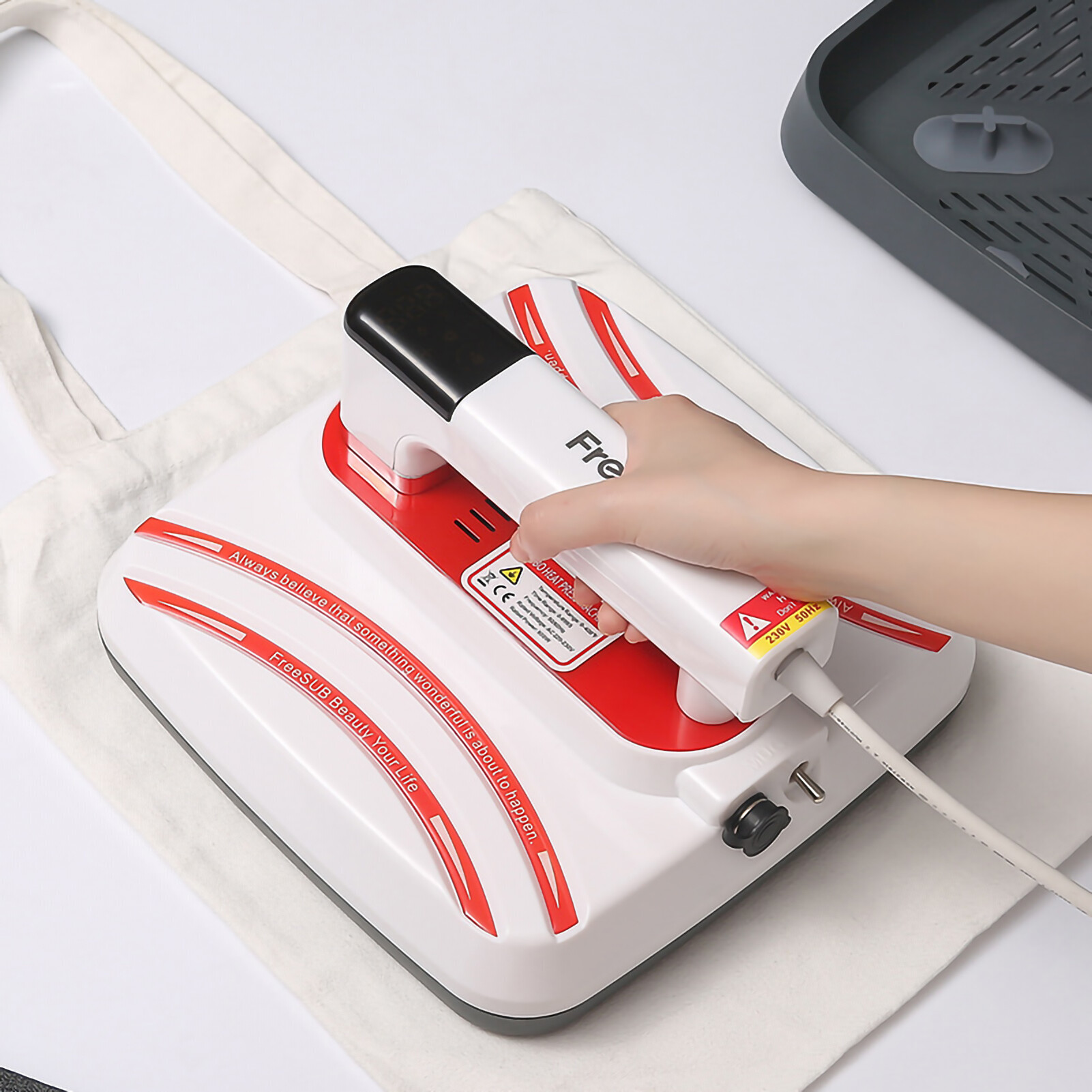 Smart Sensor Protable Heat Press Machine T-Shirt Printing Easy Heating Transfer Press Iron Machines for Baby Clothes Bags Hats Pads Blanket Phone Case Mouse Pad HTV Vinly Projects DIY Home Business 7x8''