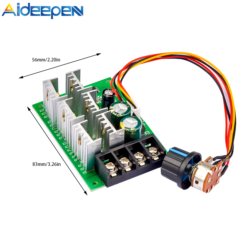 Aideepen Bộ Điều Khiển Tốc Độ Bơm Động Cơ PWM DC9-55V DC Bộ Điều Khiển Tốc Độ Công Suất Cao 40A 2000W 9V 12V 24V 36V 48V