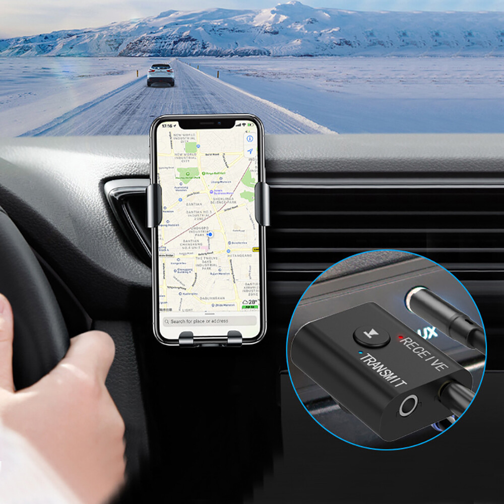 BOKEWU Bộ Chuyển Đổi USB Không Dây 2 Trong 1 Bluetooth 5.0 Bộ Thu Phát Âm Thanh Dongle Âm Nhạc Cho Máy Tính Máy Tính Xách Tay Loa Tai Nghe
