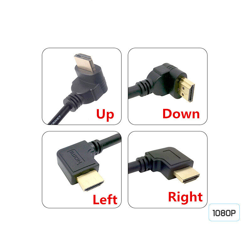 Opposite Rightangle 90 Degree Mini Micro HDMI Male to HDMI Female