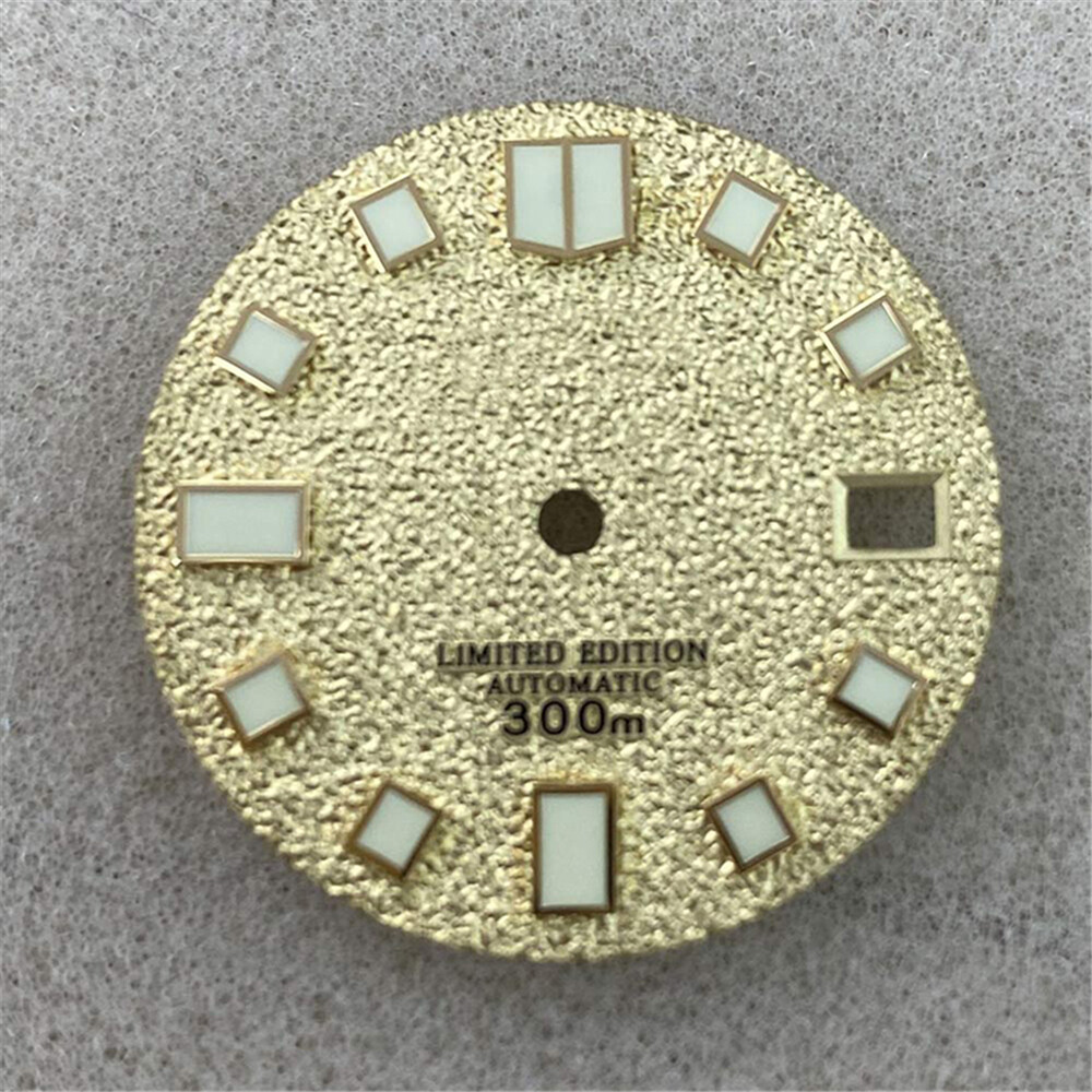 28.5mm watch dial golden c3 luminous dial for nh35a movement modification parts