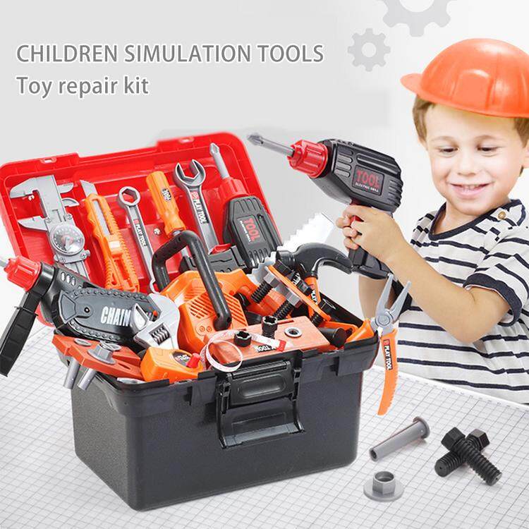 Milageto Simulation Tools Electric Drill Workbench Toy Kids Kit