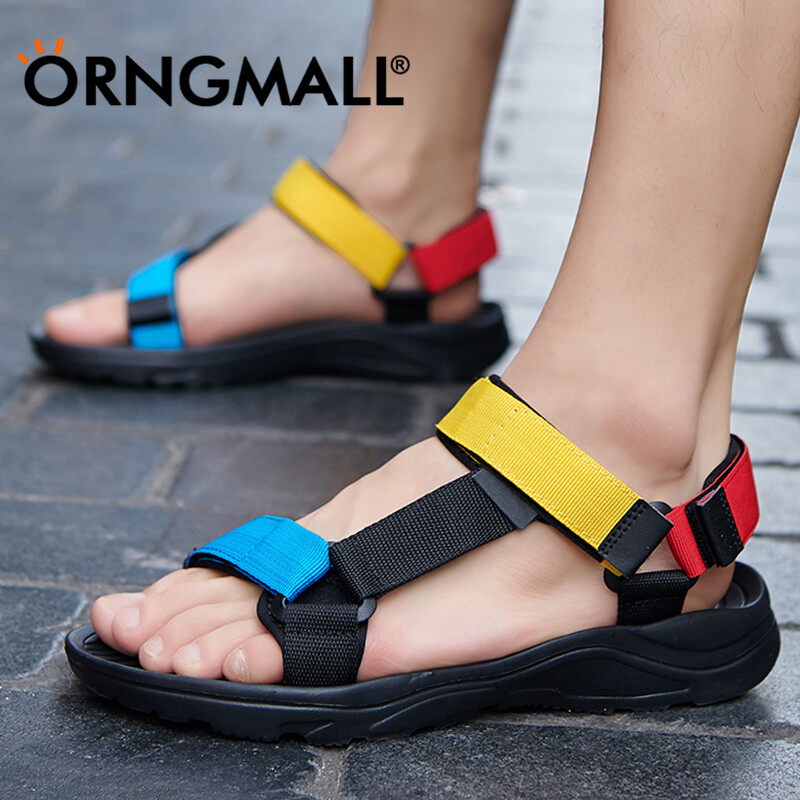 ORNGMALL Sandals for Men Summer Non-slip Outdoor Beach Sandals High Quality Casual Sandals Slippers Cheap Men shoes Water Shoes Plus Size 36-46