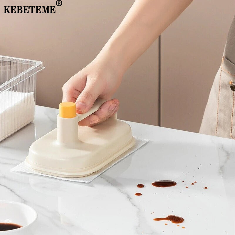 Kebememe xử lý ceaning bàn chải có thể thay thế nhà bếp lau khăn lau đa chức năng làm sạch lau gạch bàn chải nhà bếp mỡ loại bỏ vệ sinh phòng tắm công cụ