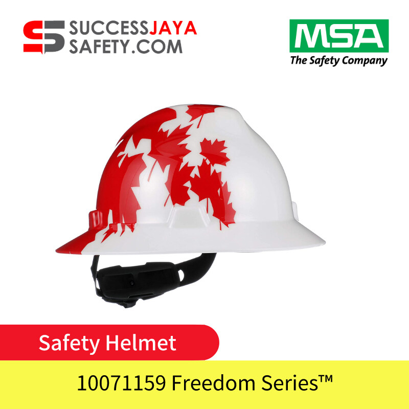 MSA 10082234 Maple Leaf Hat V-Gard® Polyethylene Cap Style Hard Hat With Fas Trac® 4 Point Ratchet Suspension