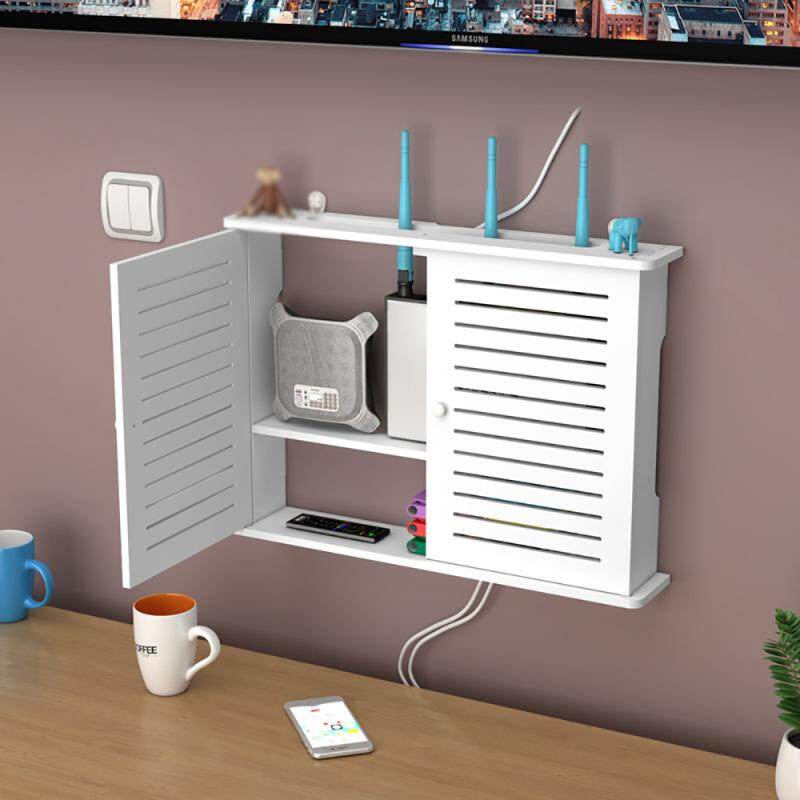 Hộp Đựng Bộ Định Tuyến Wifi Không Cần Khoan, Hộp Gỗ Giá Đỡ Dây Cáp Điện Cộng Với Dây Bảng Phích Cắm Treo Tường Kệ Đựng Đồ Trang Trí Nhà Tự Làm