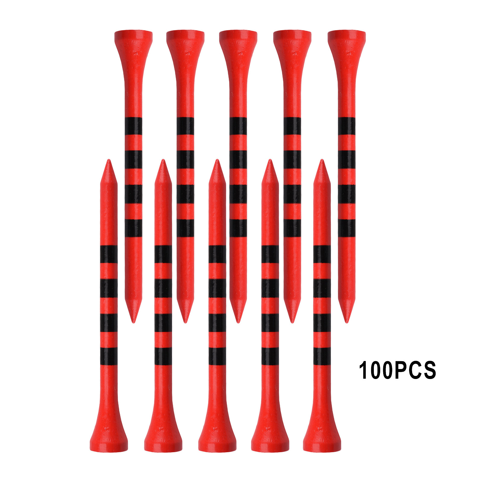 Moon ROCKET 100pcs Bamboo Golf Tees Stripe Mark Scale High Performance