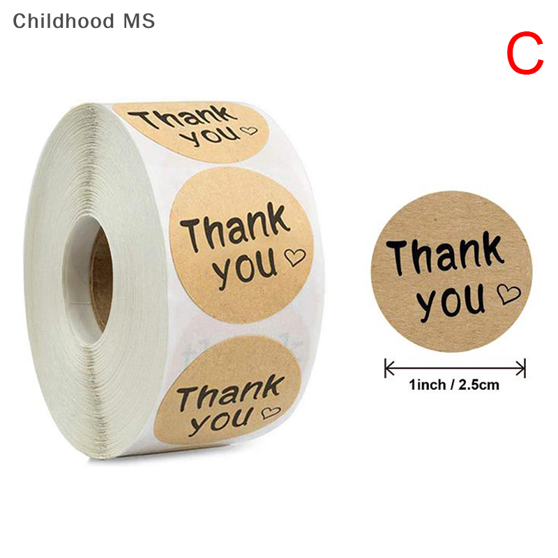 500pcs Thank you for your order Kraft Sticker Handmade Packaging Seals Label