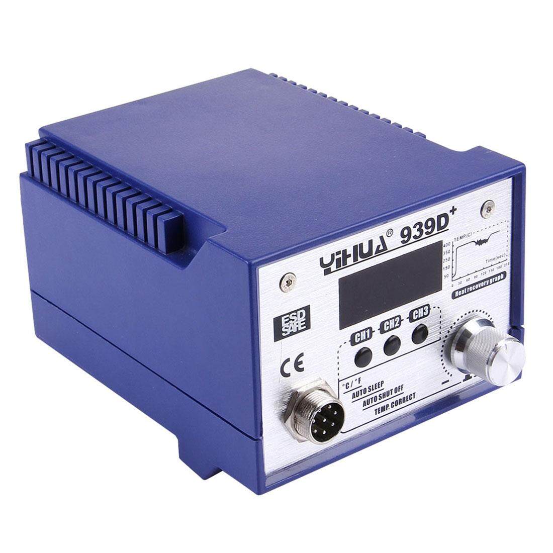Yihua 939D + Anti-Static Tersmotat Yang Dapat Disesuaikan AC 220 V Listrik Besi LCD Las Solder Station untuk Laptop Samsung Welding Repair, au Plug (Biru)