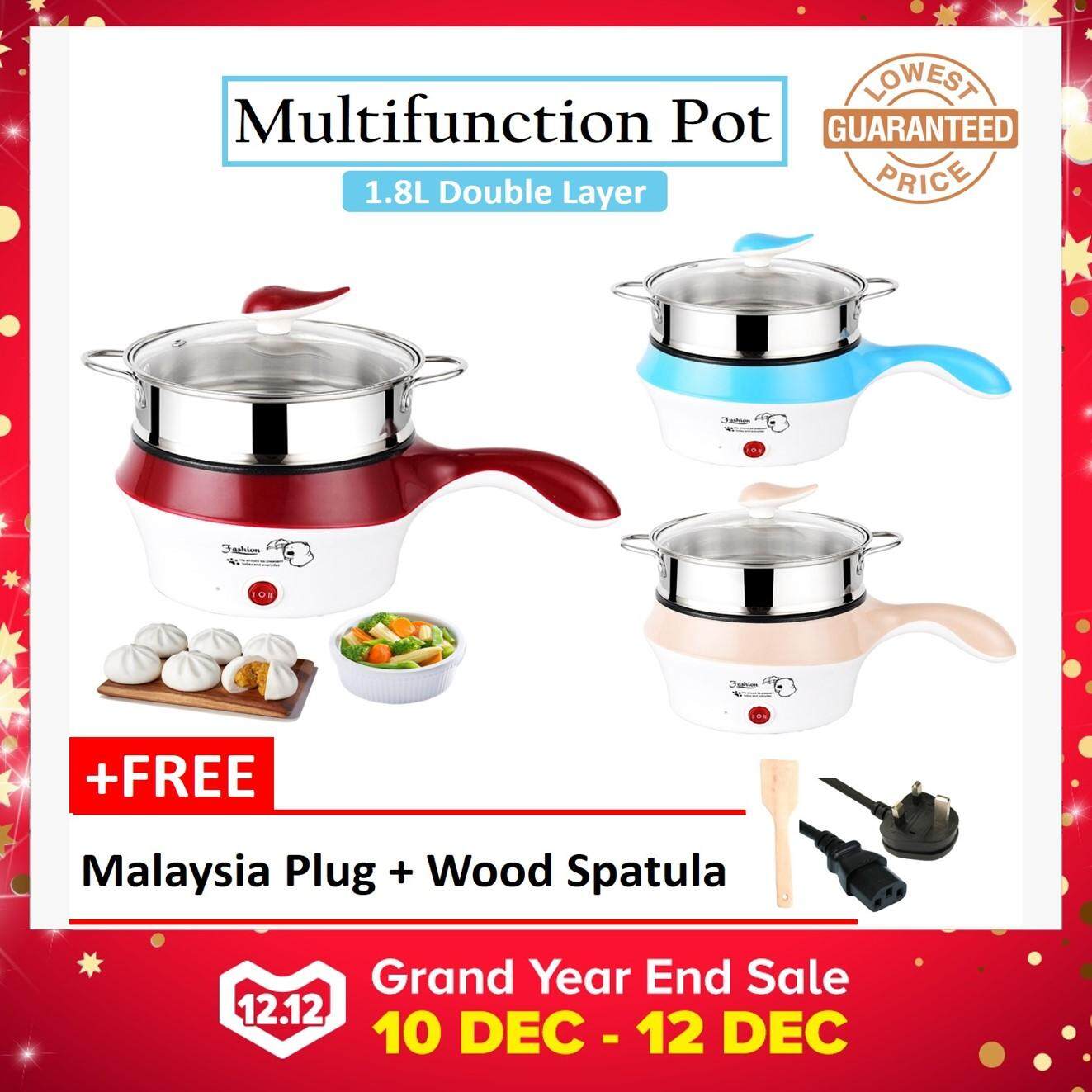 Home Kitchen Dining At Best Price In Itata Malaysia Plug 1 8l Multi Function Electric Steamer Pot Nonstick Cooker Free Gift