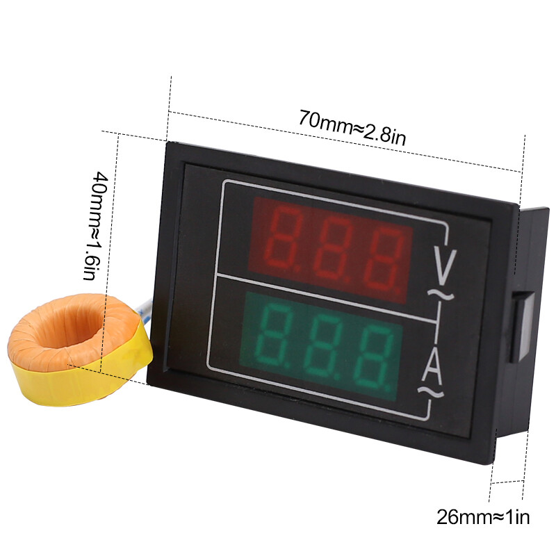 AC80-500V DL85 Đồng Hồ Đo Điện Áp Hiển Thị Kép 100A 60A Đồng Hồ Đo Tần Số Máy Dò Ampe Kế Vôn Kế LED Ampe Kế AC