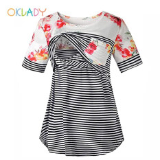 【Oklady 】Áo Cho Con Bú Nhiều Lớp Thoải Mái Tay Ngắn Cổ Chữ V Cho Nữ Và Áo Cho Con Bú