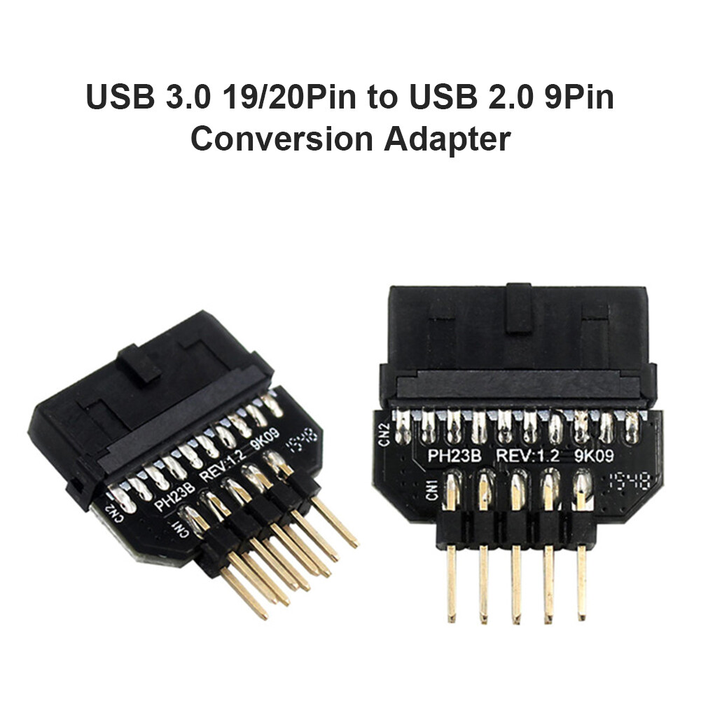 USB 3.0 20-Pin to USB 2.0 9-Pin Adapter Front Panel Converter for Motherboard Computer Accessories