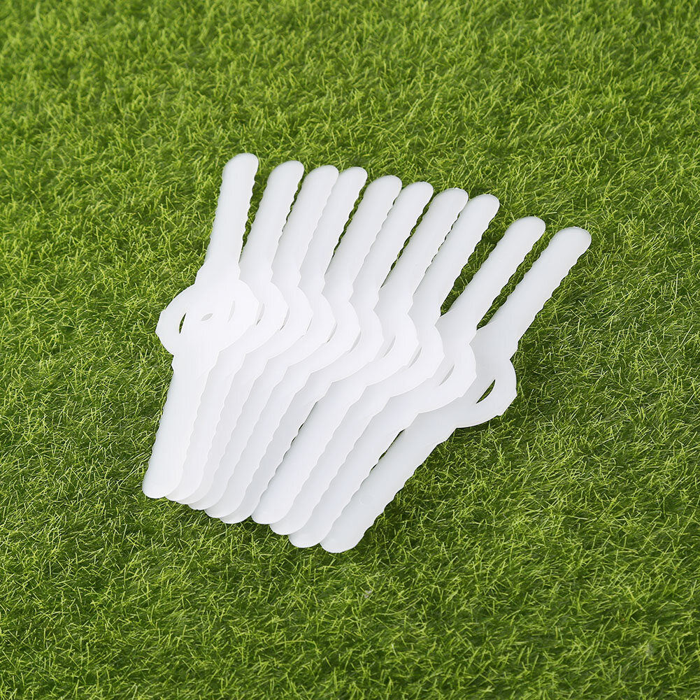 10pcs Plastic Electric Lawn Mower Blade Cutter Replacement Blades White