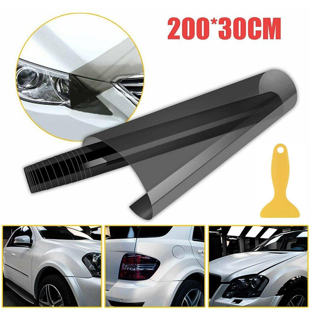 12X79〞Car สีดำ Tint ไฟหน้าไฟท้ายตัดหมอกไวนิลฟิล์ม Wrap PVC ตัวป้องกันแสง Universal รถอุปกรณ์เสริม