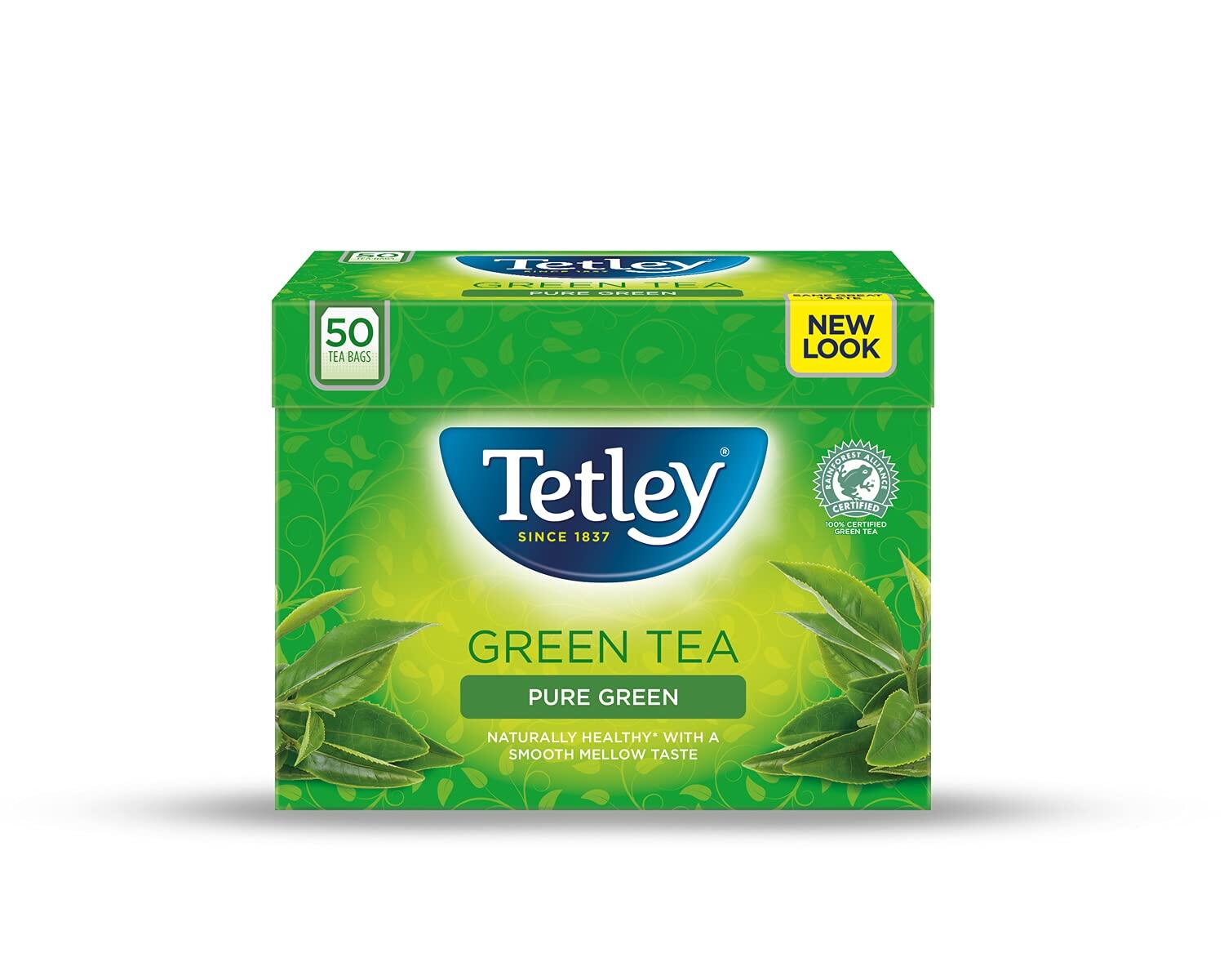 Tetley Green Tea Pure 50 Bags Lazada
