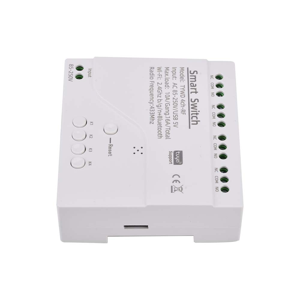 4 channel 433mhz wifi inching relay switch module smart life/tuya smart control wifi relay module ac 85v~250v/micro usb 5v compatible