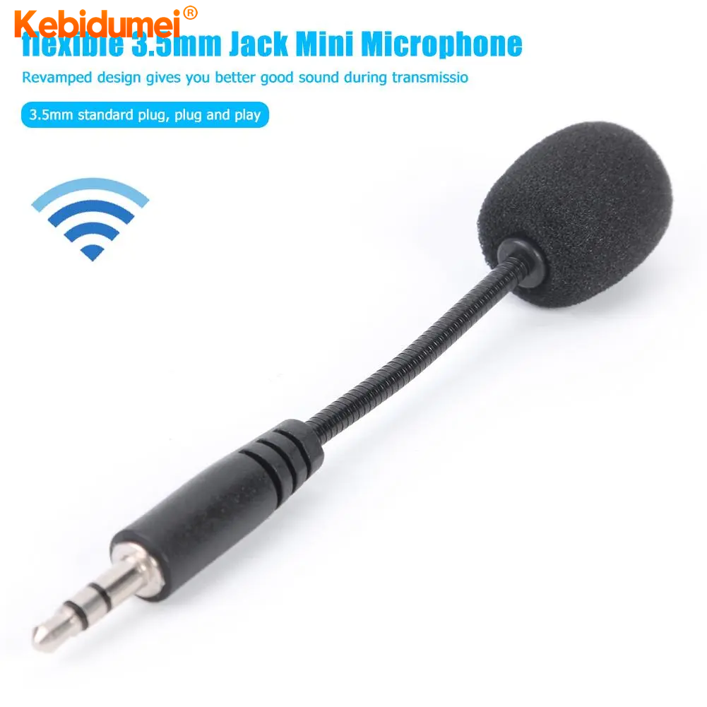 Kebigumei mini 3.5mm jack linh hoạt Mi-crô điện dung cho điện thoại di động phích cắm máy tính và chơi