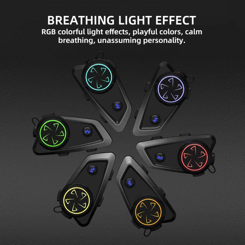 Aitemay Helmet Headset Bluetooth 5.0 Intercom Motorcycle Wireless Intercom Moto Interphone 1000M Music Sharing