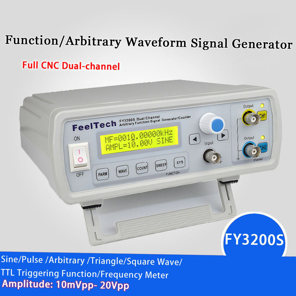 Smart Sensor High Precision Digital DDS Dual-channel Function Signal Source Generator Arbitrary Waveform/Pulse Frequency Meter 12Bits 250MSa/s Sine Wave 24MHz