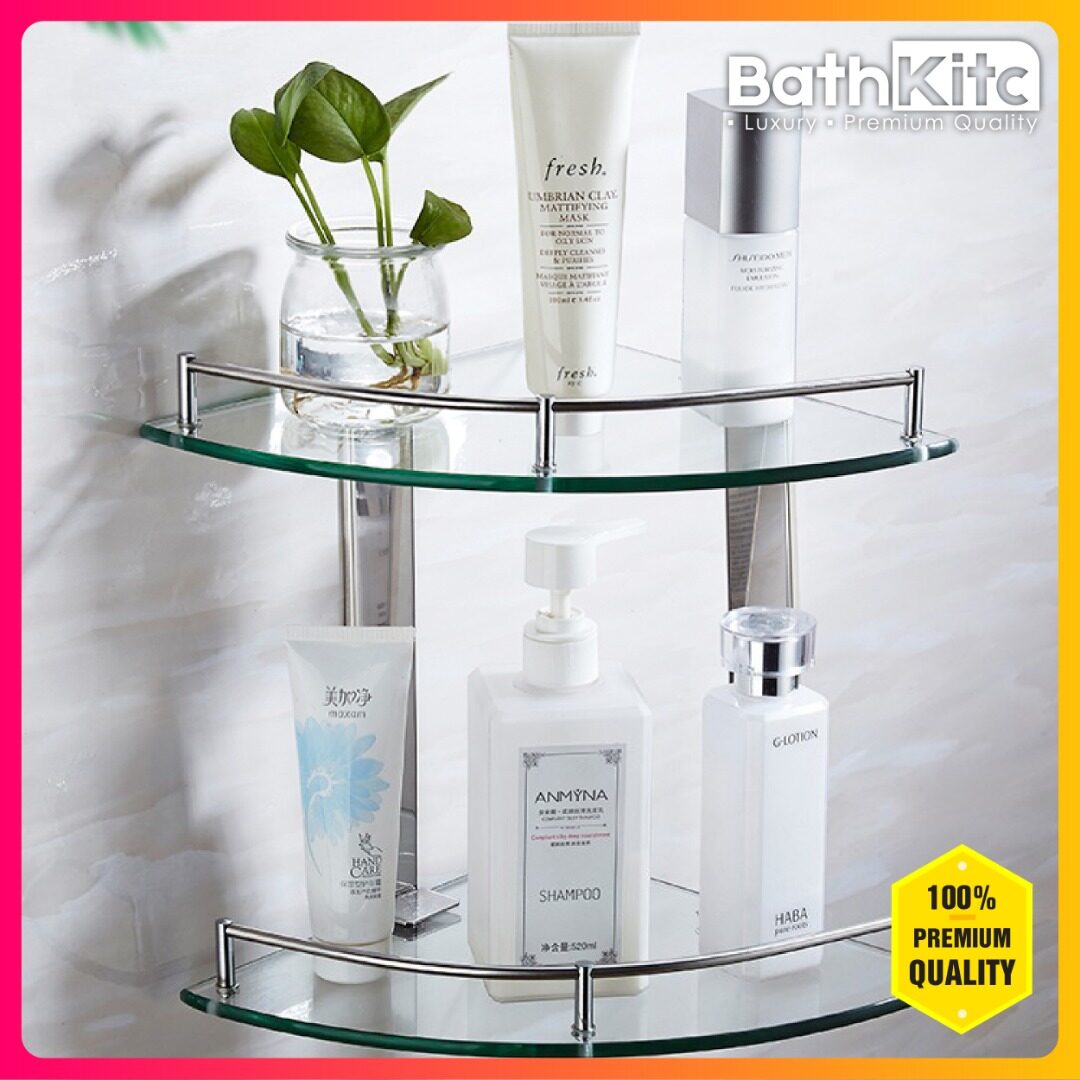 bathroom glass rack