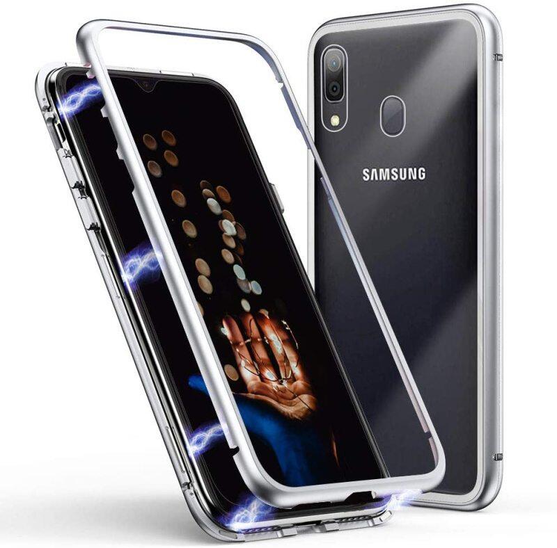 Ốp Lưng Hút Từ Tính Cho Samsung Galaxy, Ốp Điện Thoại Kính Cường Lực Khung Kim Loại Mỏng Có Tích Hợp Nắp Gập Từ Tính Cho Galaxy A10 A20 A30 A10S A20S A30S A50 A50S A60 A70 A70S A51 A71