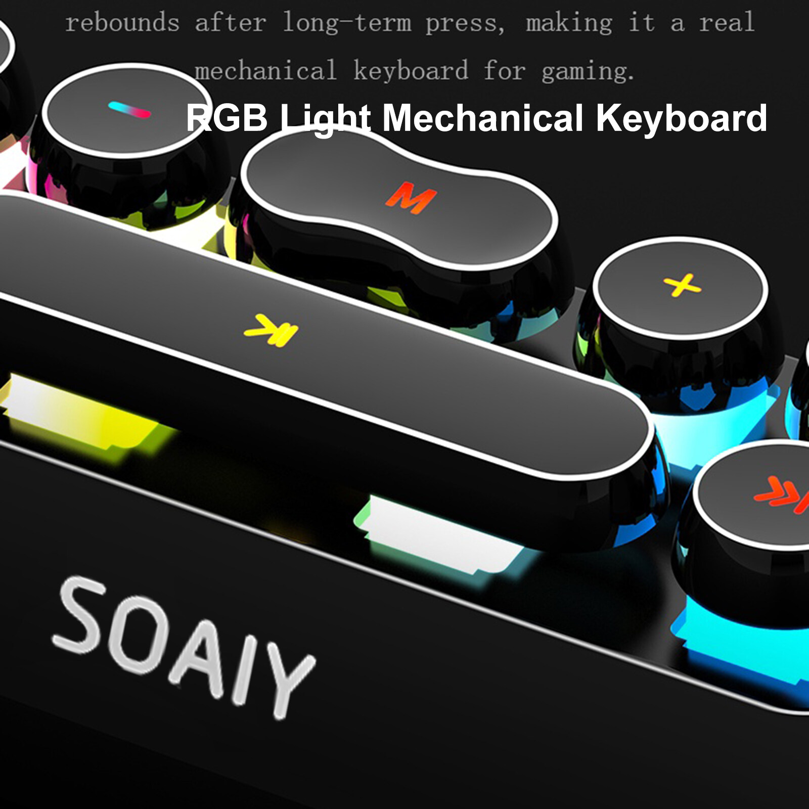 soaiy SH19 HiFi Speaker Computer Game BT Subwoofer RGB Light Key Bass ...