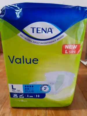 Tena Value Adult diaper / diapers ( L) 1 bags x 8 pcs