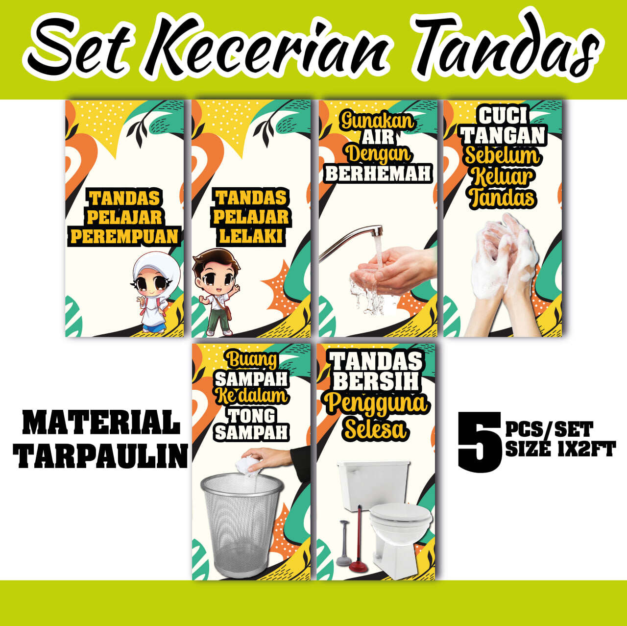 Set Keceriaan Tandas Sekolah Lazada