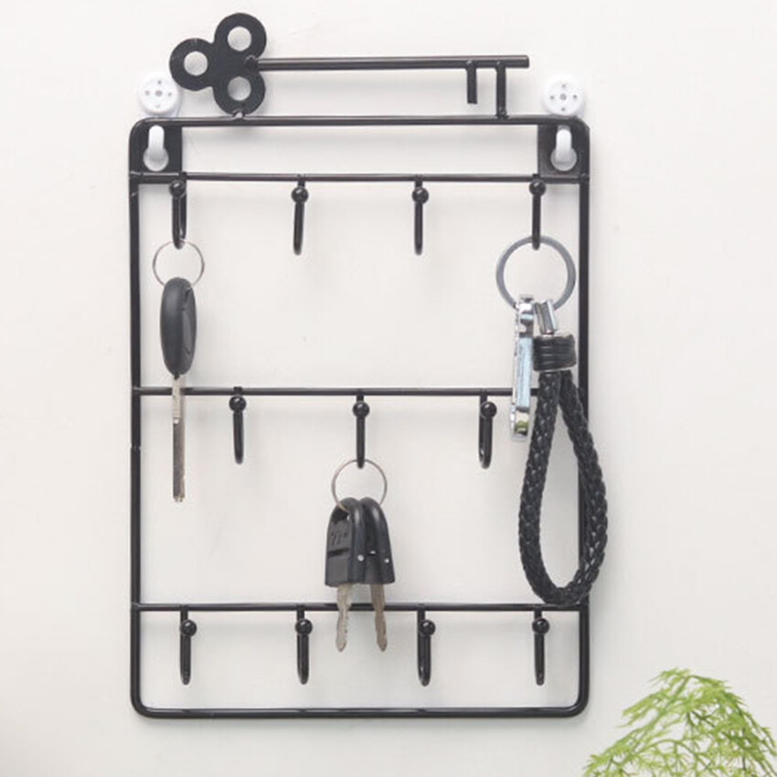 【Hot Sale+High Quality】Modern Style Iron Wall Mounted 11 Hangers Hooks