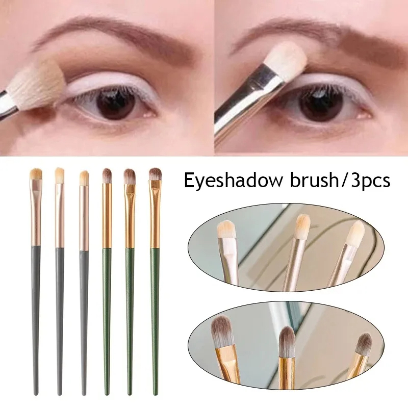 【ZNBY】Soft and Portable 3-piece Makeup Brushes, Eye Shadow Brushes, Makeup Brush Set, Makeup Tools, Eye Brushes