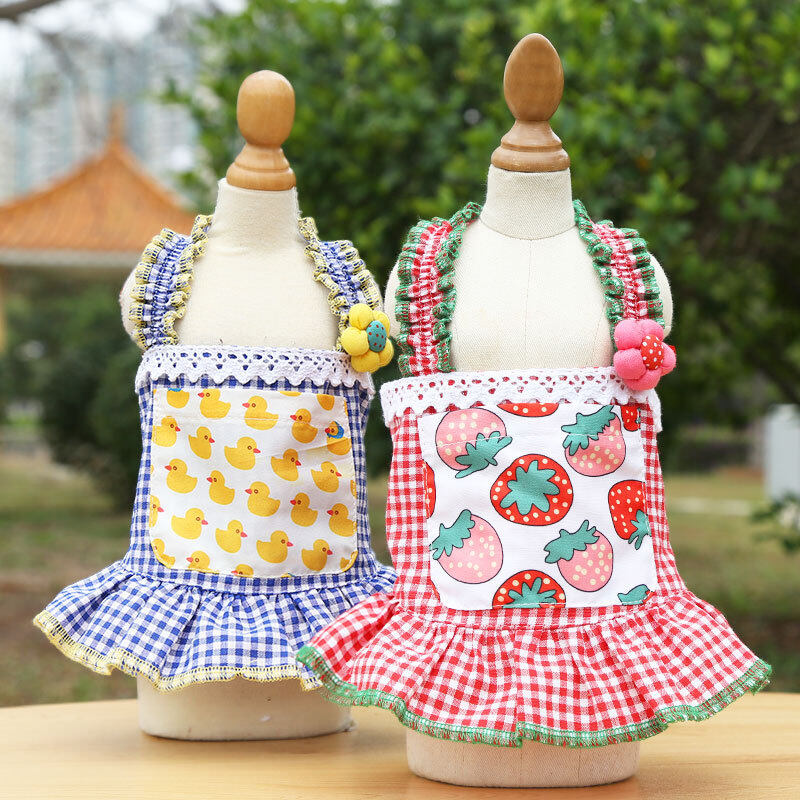 , Váy Lưới Hóa Trang Công Chúa Có Dây Xếp Nếp ĐẦM MÙA HÈ Hoa Quả 3D Dễ Thương Cho Chó Cái Mèo Gấu Bông Shihtzu Pomeranian