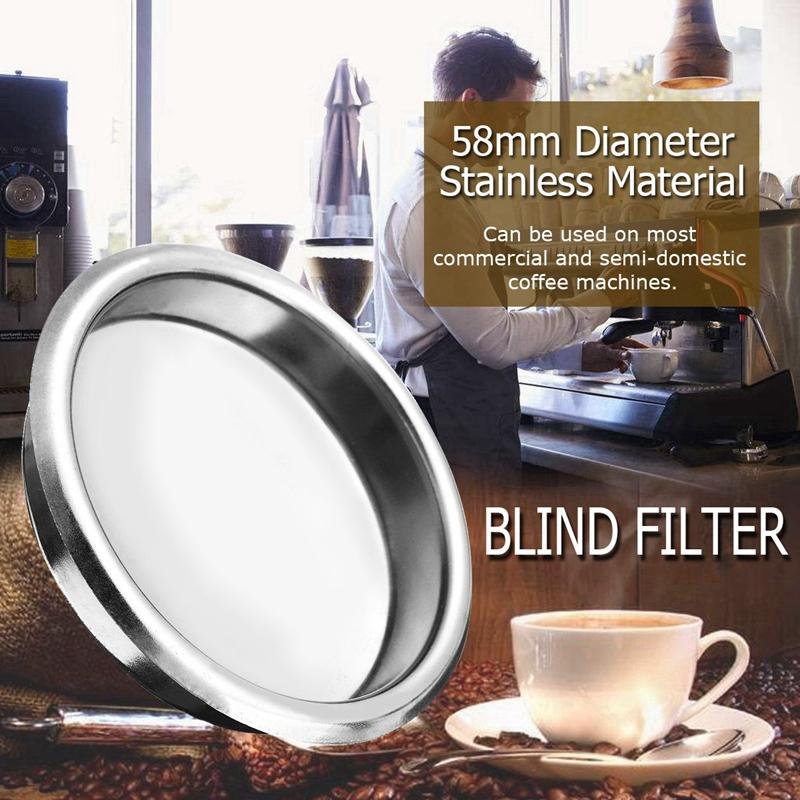 58Mm Coffee Machine Blank Filter/Stainless Steel Backwash Cleaning Blind Bowl Coffee Machine Accessories