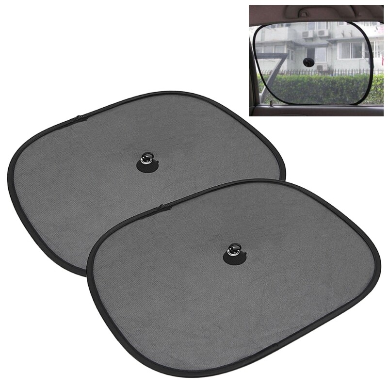 2PCS Car Window Sunshade Sun Shade Visor Side Mesh Cover Shield Sunscreen Black