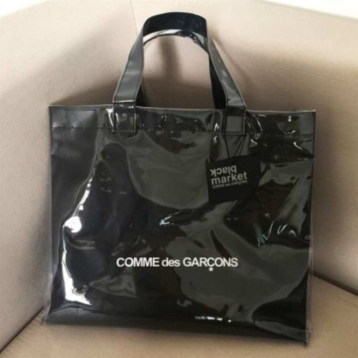 Rei Kawakubo CDG black kraft paper PVC shopping bag Comme des Garcons tote bag handbag Lazada Singapore