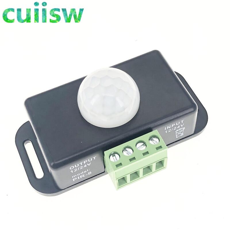Dc 12v 24v 8a automatic adjust pir motion sensor switch ir infrared detector light switch module for led strip light lamp