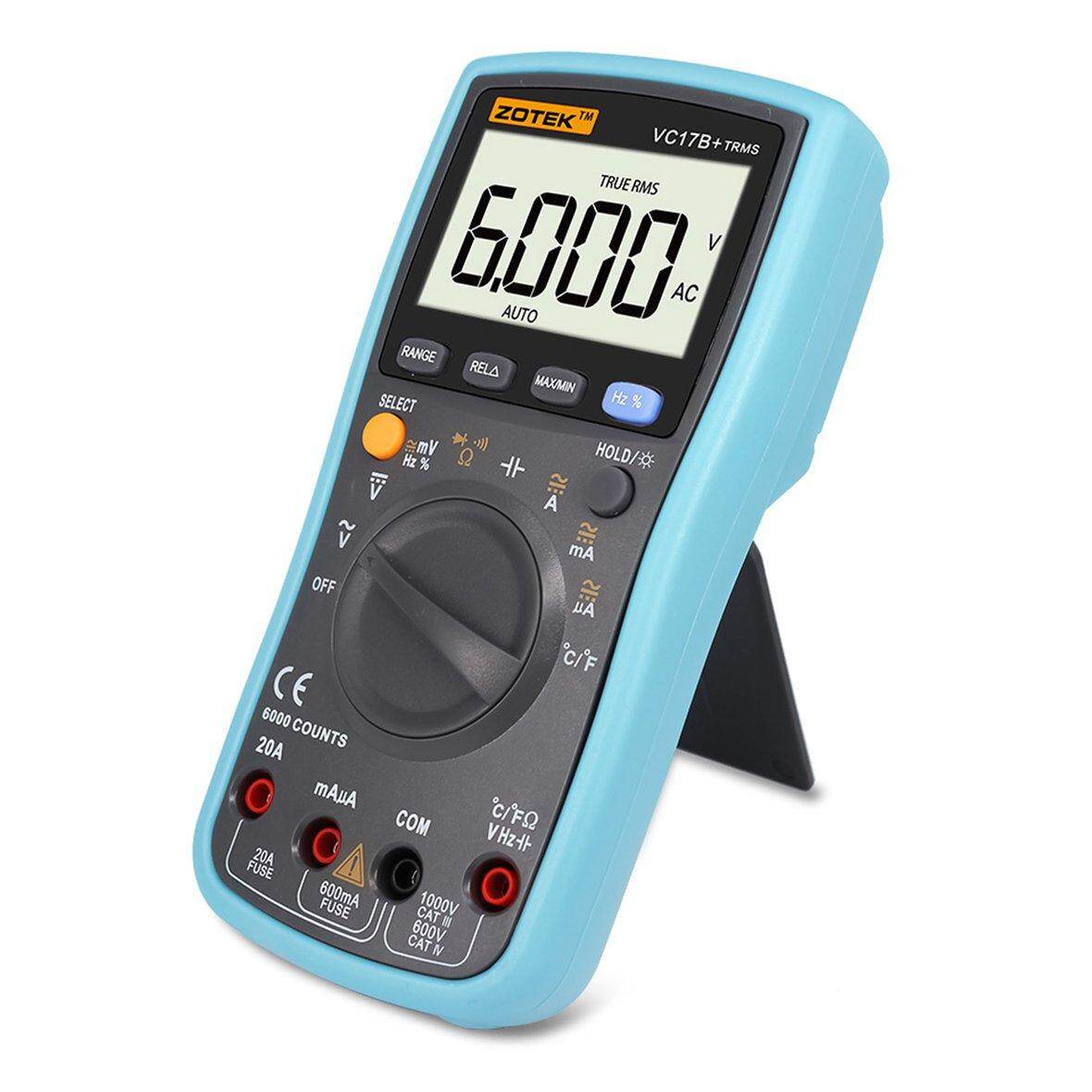 ZOTEK VC17B Digital Multimeter 6000 Counts Backlight AC DC Ammeter Voltmeter Ohm Capacitance Meter Portable Multimeter