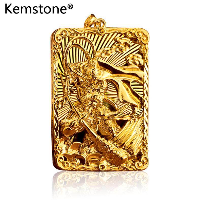 Kemstone Copper Gold Plated Sun Wukong Blessing Lucky Pendant Jewelry for Cool Men