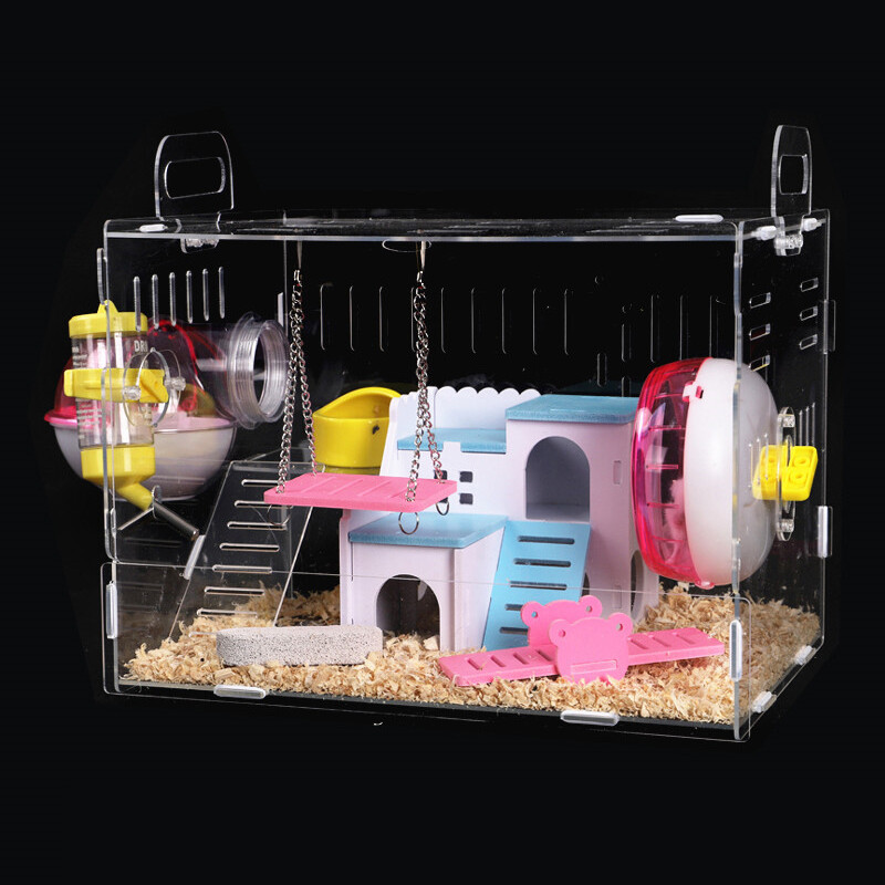 Gerbil and Hamster Cage Base Promotes Instinctual Burrowing While Containing Litter and Debris Includes ALL Accessories and Play Tunnels