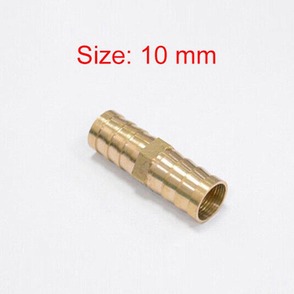 Brass Hose Connector Fuel Pipe Joint Hose Metal Nipples Oil Water 2-Way Brass Connection Fittings Straight Connection Connectors 6/8/10/12mm