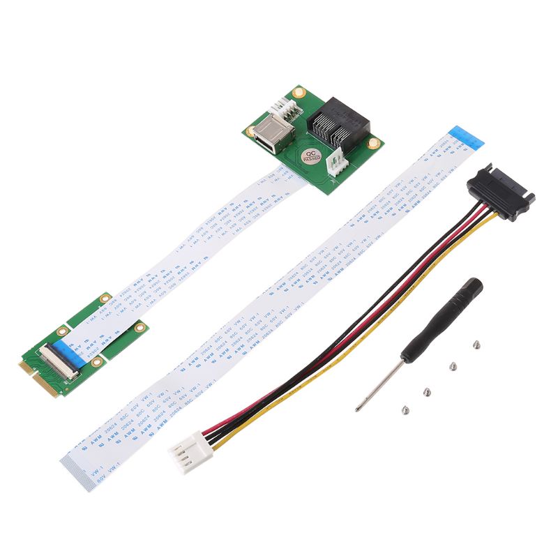 Thẻ Riser USB PCIE To PCI-E Express X1 + Mini Với Cáp FFC Khe 90 Độ Tự Làm Tốc Độ Cao
