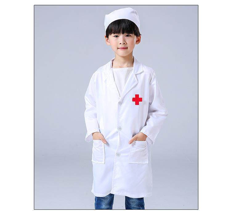 Children/'s Clothing Role Play Costume Doctor/'s Overall White Gown Nurse Uniform