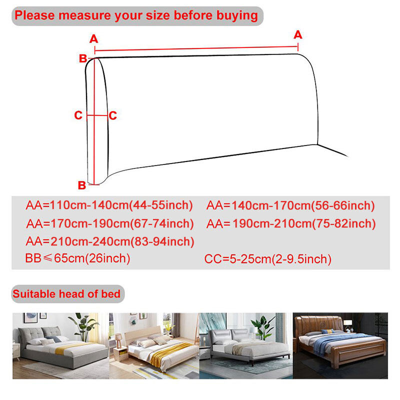 Stretch Bedhead Cover Printed Bed Headboard Decorative Protector 1.2/1.5/1.6/1.8/2.0/2.2m