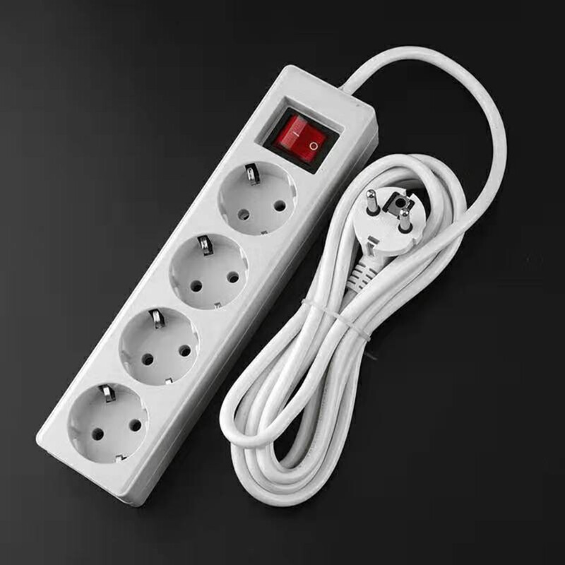 Ổ Cắm Mở Rộng Loại Tiêu Chuẩn EU Của Đức Ổ Cắm Điện 2 Chấu Bộ Chuyển Đổi Ổ Cắm Nhiều Lỗ Với Công Tắc Chỉ Báo LED