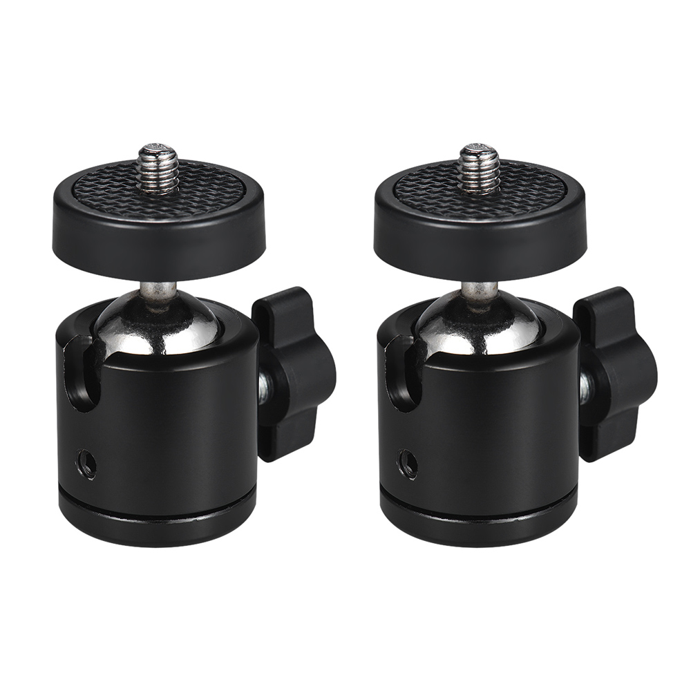 Bo yin 2pcs 360 degree rotating swivel mini tripod ball head with 1/4" screw thread base mount for dlsr camera camcorder led light bracket