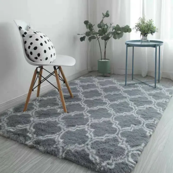 Shaggy Fluffy Living Room Carpets Rugs Karpet Bulu 150cm X 200cm Lazada